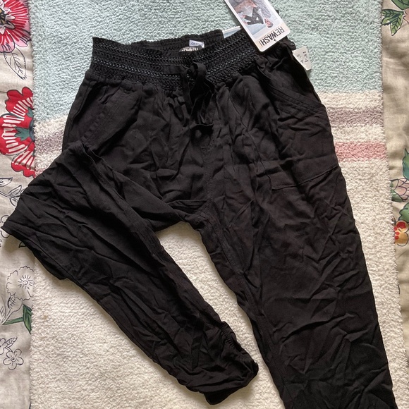 Rewash Black Ruched Jogger Size L - Picture 1 of 8